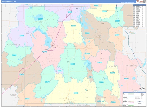 Dodge County Digital Map Color Cast Style