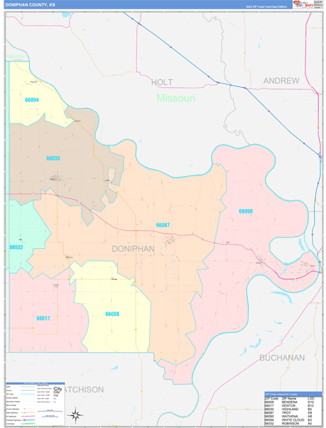 Doniphan County Digital Map Color Cast Style