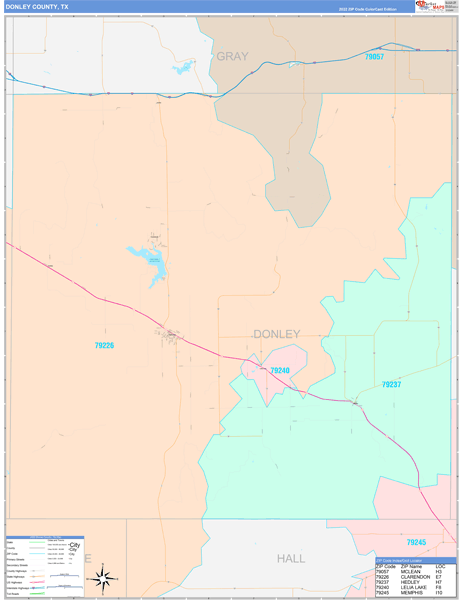 Donley County, TX Zip Code Map