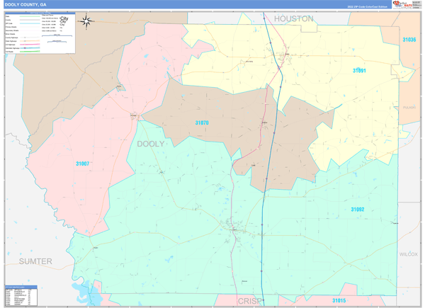 Dooly County, GA Wall Map