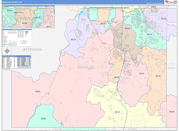 Douglas County, CO Zip Code Map