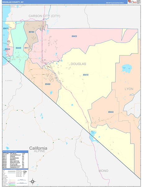 Douglas County, NV Zip Code Map