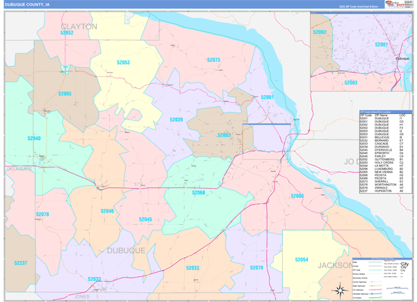 Dubuque County Digital Map Color Cast Style