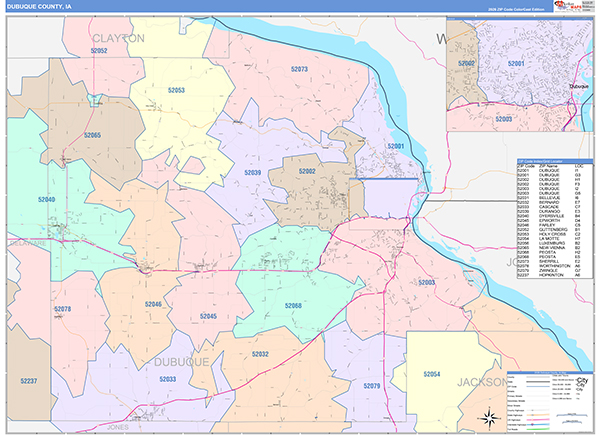 Dubuque County, IA Wall Map