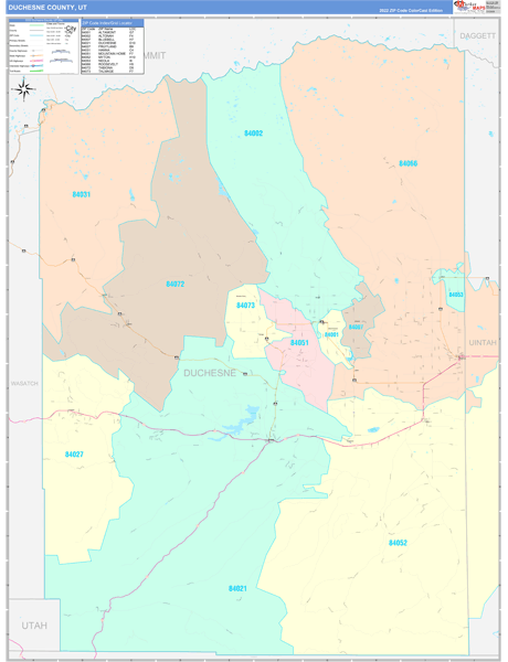 Duchesne County, UT Wall Map