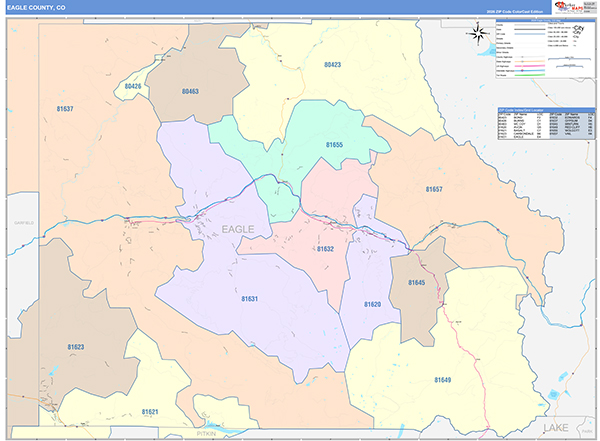 Eagle County, CO Zip Code Map