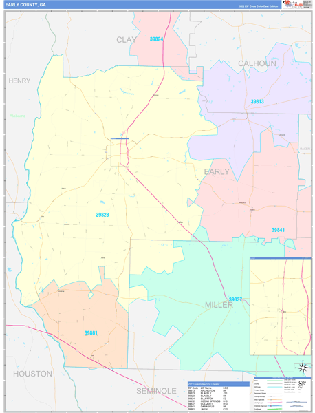 Early County Digital Map Color Cast Style