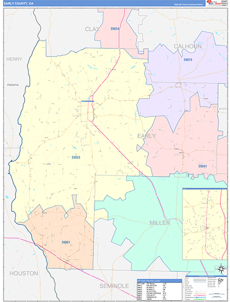 Early County, GA Zip Code Map