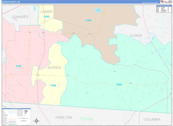 Echols County Digital Map Color Cast Style