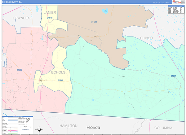 Echols County, GA Zip Code Map
