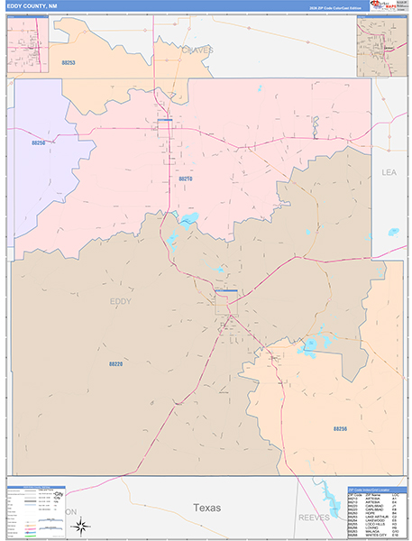 Eddy County, NM Zip Code Map