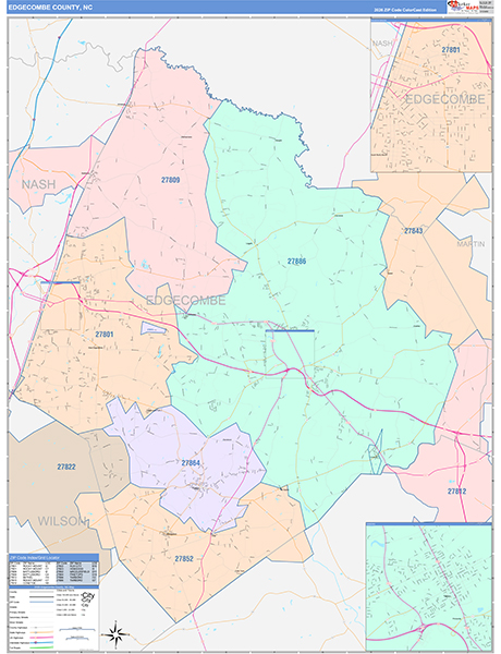 Edgecombe County, NC Wall Map