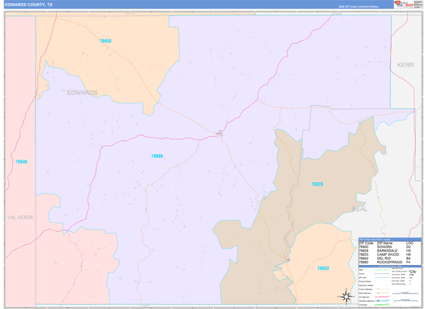 Edwards County Digital Map Color Cast Style