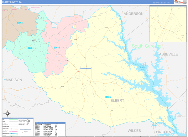 Elbert County Digital Map Color Cast Style