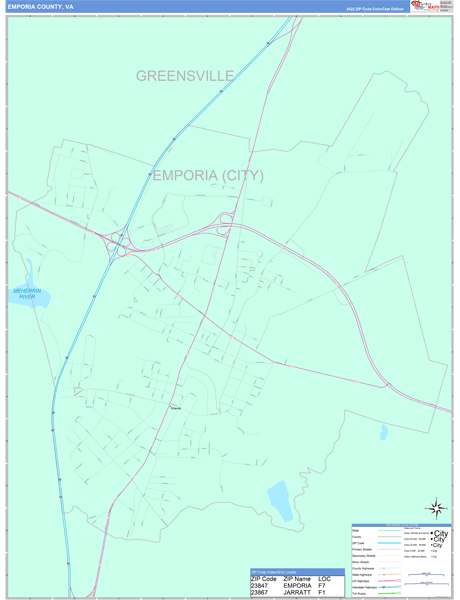 Emporia County, VA Wall Map
