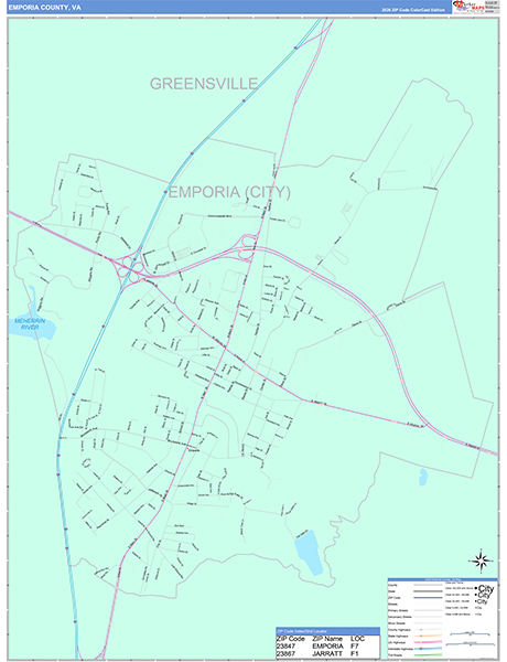 Emporia County, VA Wall Map