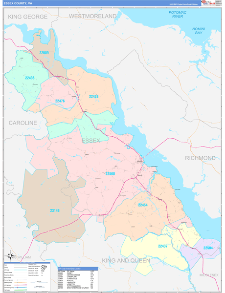 Essex County, VA Wall Map
