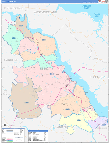 Essex County, VA Zip Code Map