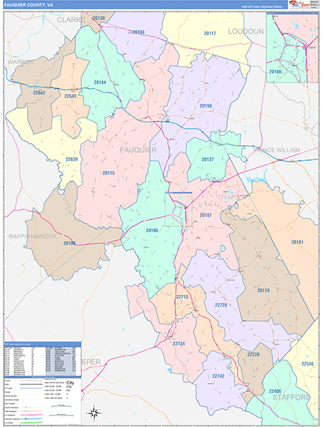 Fauquier County, VA Zip Code Map