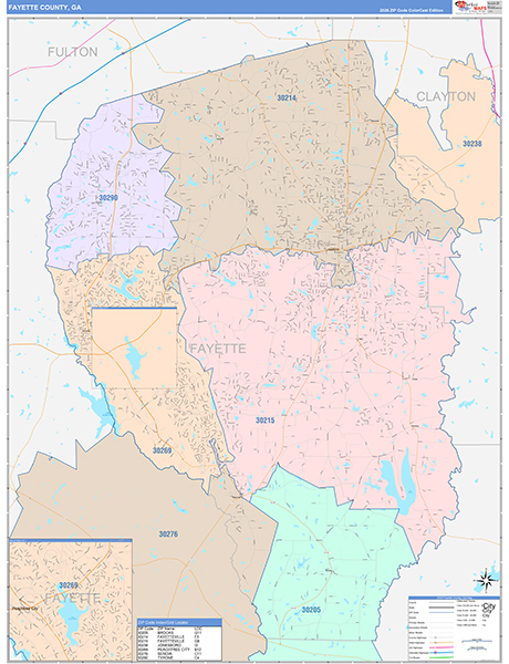 Fayette County, GA Zip Code Map