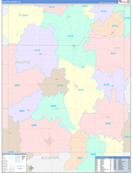 Fayette County Digital Map Color Cast Style