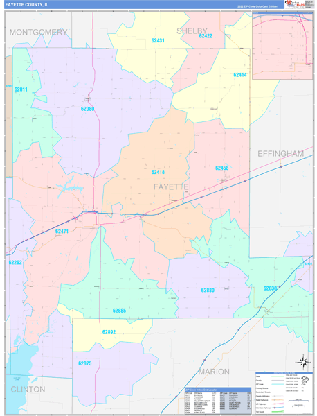 Fayette County, IL Zip Code Map