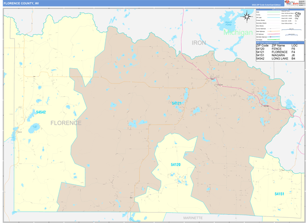Florence County Digital Map Color Cast Style