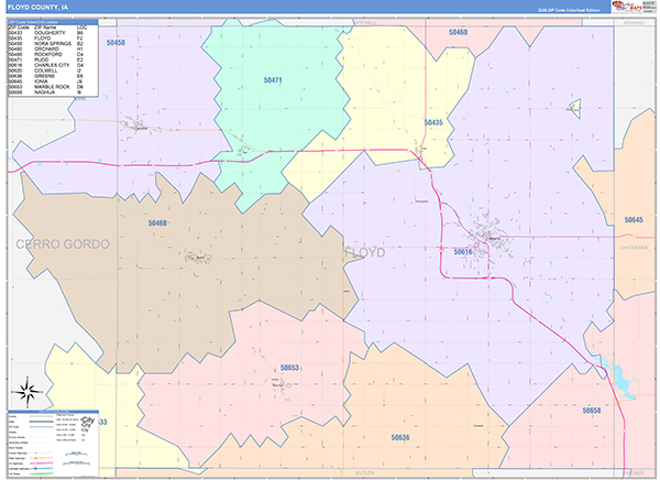 Floyd County, IA Wall Map
