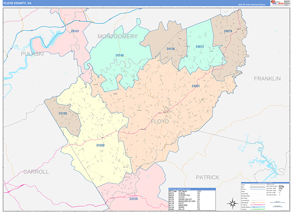 Floyd County, VA Zip Code Map
