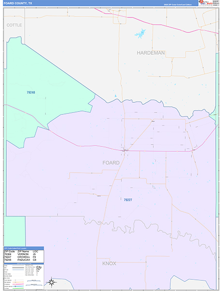 Foard County, TX Zip Code Map