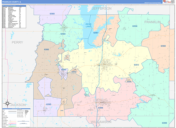 Franklin County, IL Wall Map