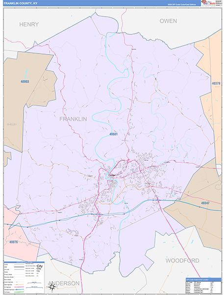 Franklin County, KY Wall Map