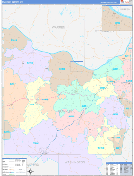 Franklin County, MO Zip Code Map