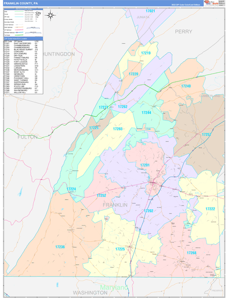 Franklin County Digital Map Color Cast Style