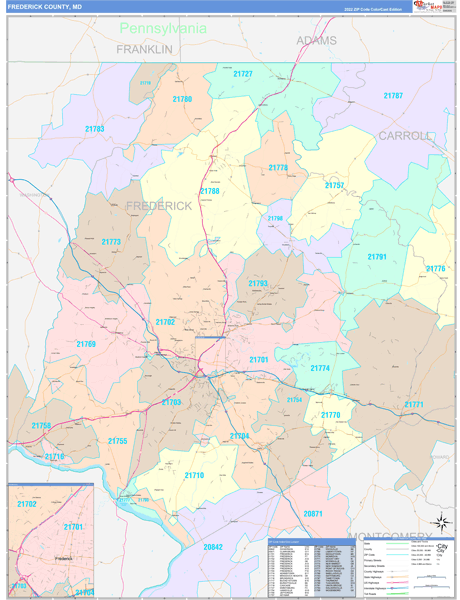 Frederick County Digital Map Color Cast Style