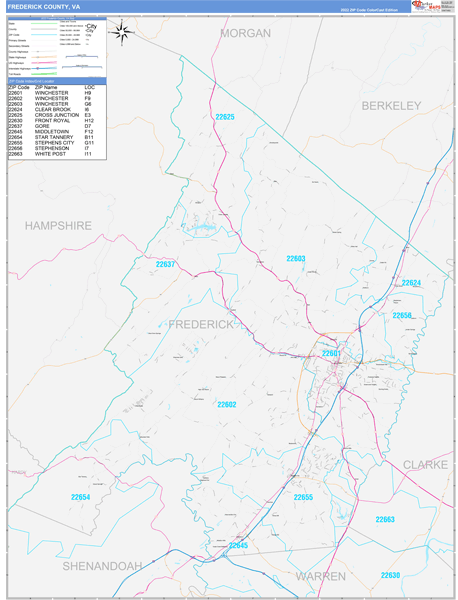 Frederick County, VA Zip Code Map