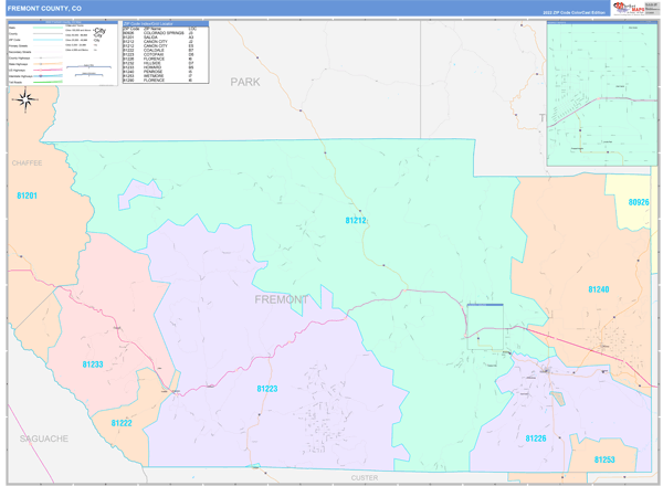 Fremont County Map Book Color Cast Style