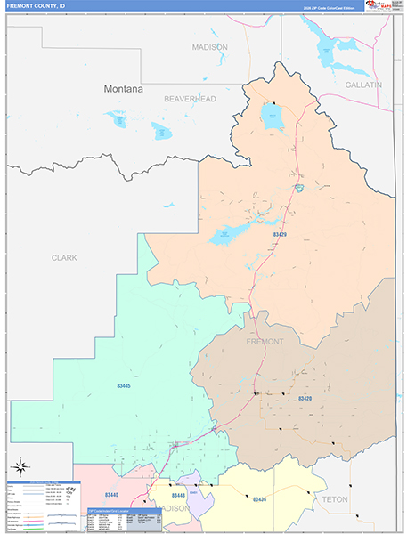 Fremont County, ID Wall Map