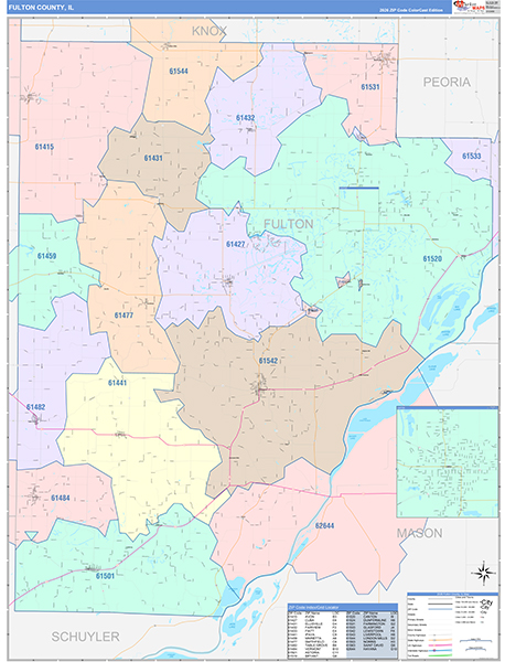Fulton County, IL Zip Code Map