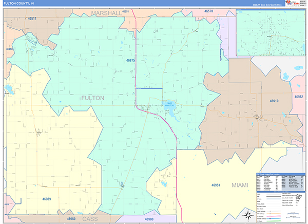 Fulton County, IN Zip Code Map