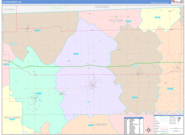 Fulton County, OH Zip Code Map