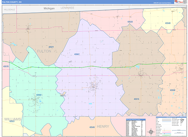 Fulton County, OH Zip Code Map