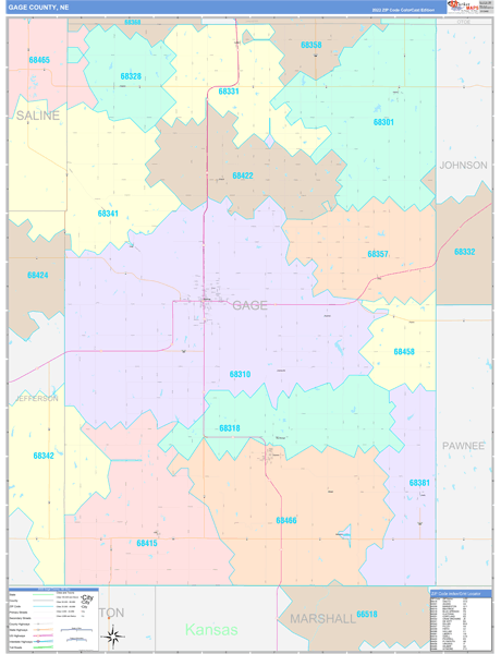 Gage County Digital Map Color Cast Style