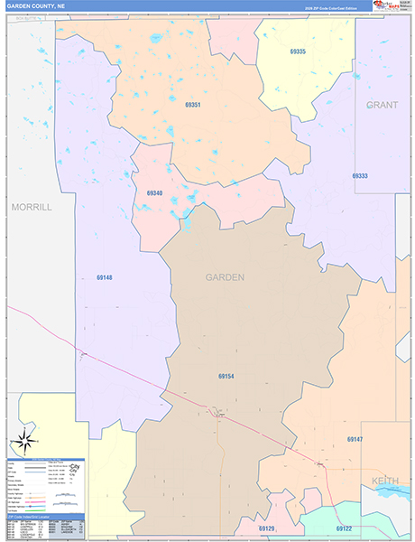 Garden County, NE Zip Code Map