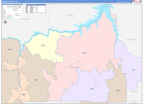 Garfield County, MT Wall Map