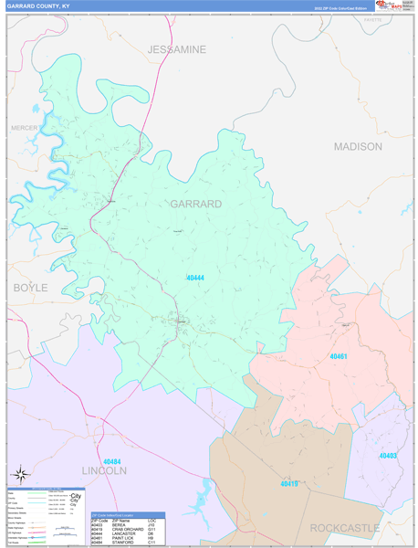 Garrard County Digital Map Color Cast Style