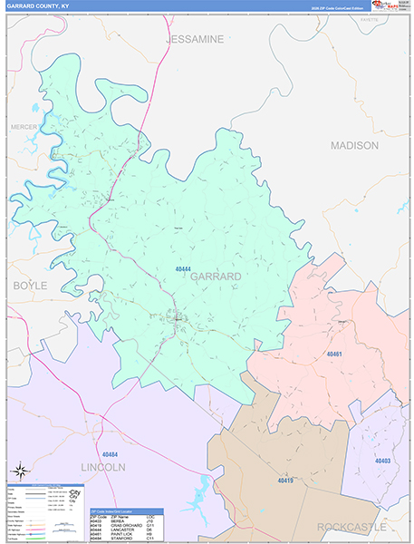 Garrard County, KY Zip Code Map