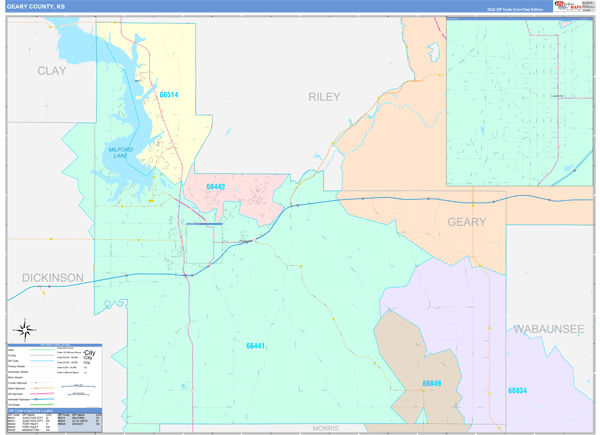 Geary County Digital Map Color Cast Style