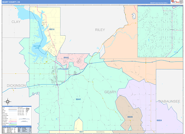 Geary County, KS Zip Code Map