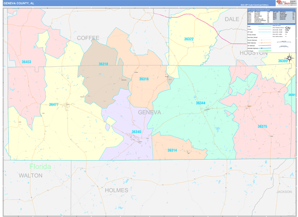 Geneva County Digital Map Color Cast Style